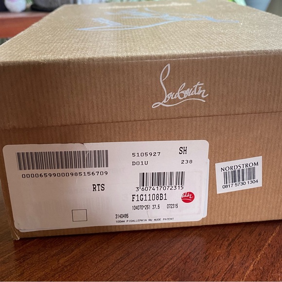 Pigalle Follies Louboutin Size 37.5 Nude Pointed High Heel Shoe With Box and Bag - Picture 13 of 14